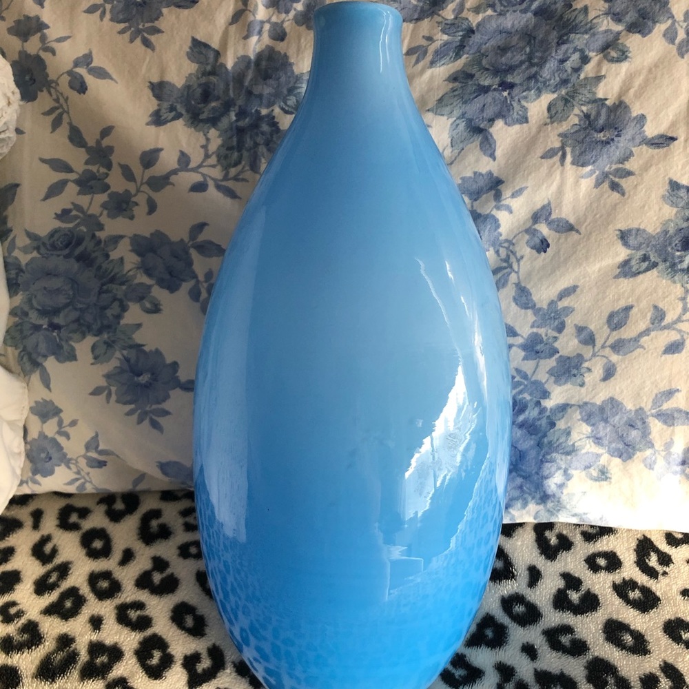 Blue glass vase